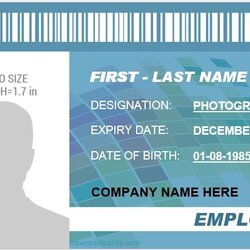 Terrific Employee Id Card Templates For Various Professions Free Badge Template Word Microsoft Cards