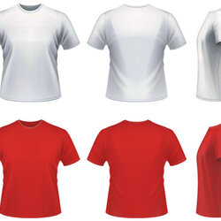Peerless Shirt Template Vector Realistic Templates Tee Polo Designs Plain Wrinkles Flat Way Clothing Library