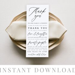 Admirable Wedding Thank You Card Template Instant Download