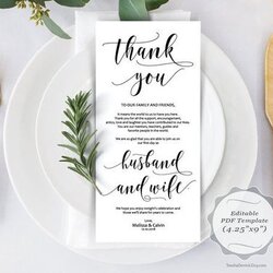 Excellent Best Wedding Thank You Cards Images On In Editable