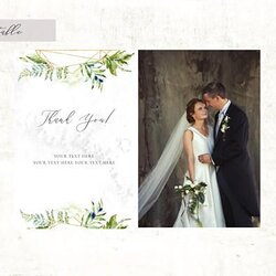 Capital Editable Thank You Card Wedding Template Calligraphy