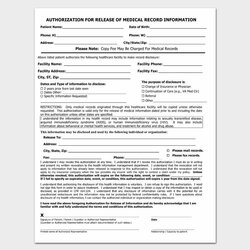 Perfect Free Medical Release Form Templates Word Authorization