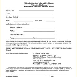 Splendid Authorization To Release Medical Records Form Template