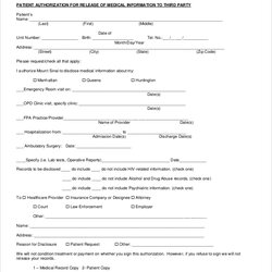 Tremendous Free Sample Medical Authorization Release Forms In Ms Word Form Patient