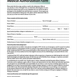 Wonderful Free Printable Release Form Samples Templates In Ms Word Medical Authorization Forms Sample
