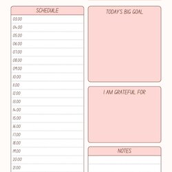 Sublime Best Daily Calendars By The Hour Free Printable Templates Simple Peach And Pink Planner