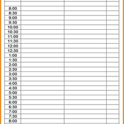 Exceptional Printable Blank Daily Schedule Template Templates Example Appointment