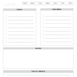 High Quality Daily Calendar Template Printable Day Planner With Calls Emails