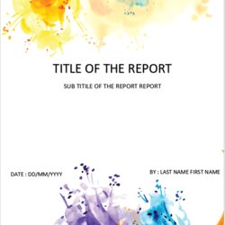 Outstanding Cover Page Download Template For Ms Word Color Splashes Pages Templates Microsoft Project