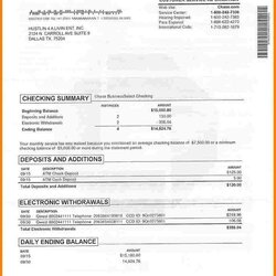 Worthy Fake Chase Bank Statement Template Simple Design