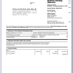 Chase Bank Statement Template Word