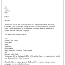 Very Good Donation Request Letter For Food Best Template Navigation Post