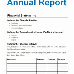 Annual Report Template For Non Profit Organization