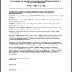Splendid Corporate Resolution Template Microsoft Word Resume Signing Authority Form Virginia Authorized