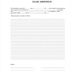 Out Of This World Free Sample Lease Amendment Forms In Ms Word Form Addendum Agreement Rental