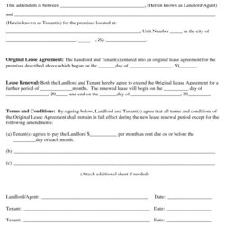 Smashing Addendum To Lease Agreement Extension Printable Form Templates And Renew Or Extend