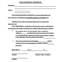 Splendid Sample Lease Addendum Form Extension