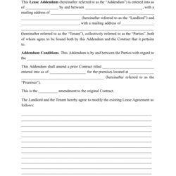 Admirable Lease Addendum Template Download Printable Print Big