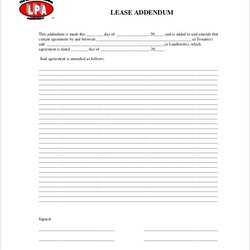 Exceptional Rental Agreement Form Free Sample Example Format Addendum Lease Template
