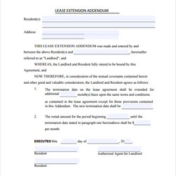 Super Free Sample Lease Addendum Forms In Ms Word Form Extension Landlord Fl