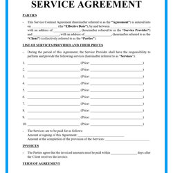 Out Of This World Free Service Contract Template Contracts Agreement