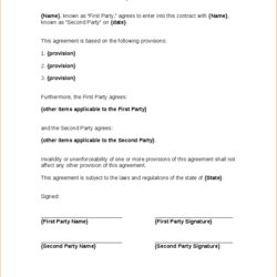Simple Contract Agreement Business Mentor Template Contractor Format Download