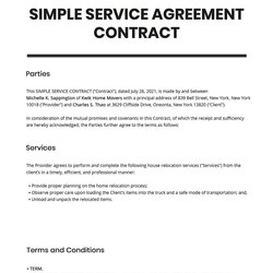 Preeminent Agreement For Services Template Simple Service Contract
