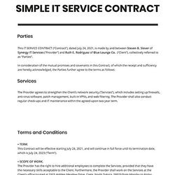 Brilliant Free Service Contract Templates Edit Download Template Agreement Printable General Simple It