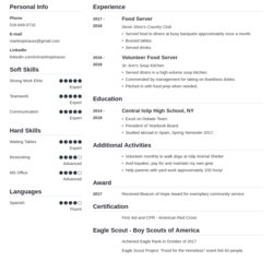 Champion Resume For Teenager First Job Examples Teens Templates Teenagers Teen Example Template Simple