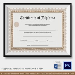 Splendid Certificate Template Download Printable Receipt Diploma Templates Word Info Free