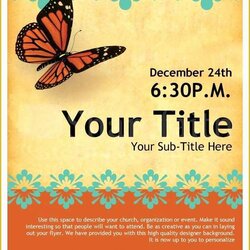 Free Event Templates Of Best Flyer Word Church Microsoft Template Butterfly Sample Program Conference Women