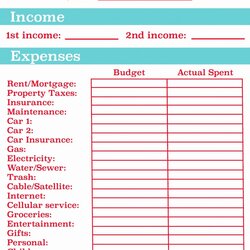 Fine Sample Monthly Household Budget Template Free Printable Finance Personal