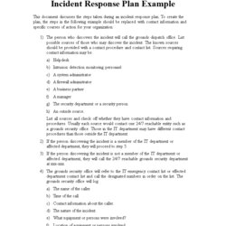 Incident Response Plan Templates At Template