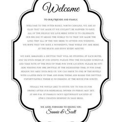 Magnificent Custom Wedding Welcome Letter Printable Bag To Letters