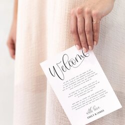 Capital Wedding Welcome Letter Template Printable Editable