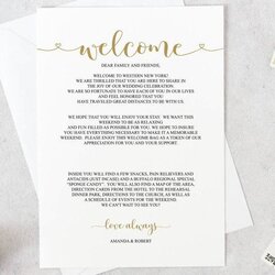 Brilliant Wedding Welcome Letter Template Free Luxury