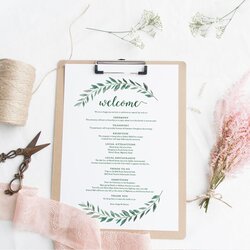 Splendid Green Welcome Itinerary Wedding Guest Letter Template Word