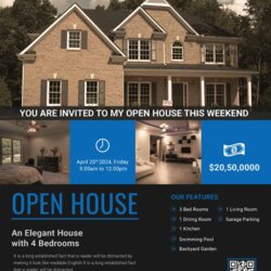 Cool Free Open House Flyer Template Printable Templates Word Image