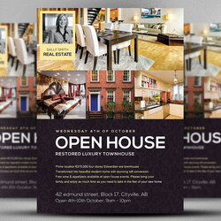 Perfect Open House Flyer Template Templates On Creative Market Opening Sales Grand Estate Real Downloads