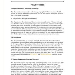 Spiffing Grant Proposal Template Project Examples Business Writing Grants Profit Non Nonprofit Templates