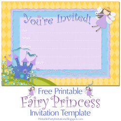Swell Fairy Princess Birthday Party Announcements Free Printable Invitations Invite Horizontal