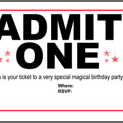 Preeminent Free Printable Birthday Party Invitations Kansas Magician Invitation Templates Ticket Template