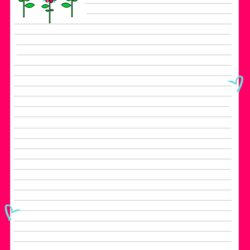 Preeminent Love Letter Pad Stationery Free Printable Background Writing Valentine Paper Template Kids