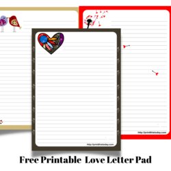 Great Free Printable Love Letter Pad Stationery