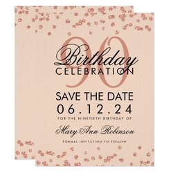 Very Good Rose Gold Blush Birthday Save Date Confetti Invitation