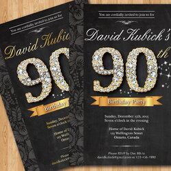 Splendid Free Printable Birthday Invitations Invitation Wording Templates Template Diamond Gold Party Invite
