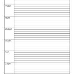 Blank Weekly Calendar Editable Word Or Image Excel