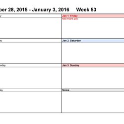 Superior Printable Weekly Schedule Template Templates Calendar