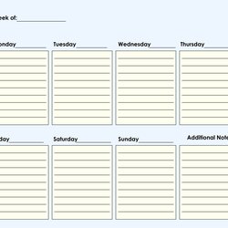 Exceptional Best Blank Printable Weekly Calendars Templates For Free At