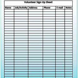 Splendid Printable Sign Up Sheet Template Templates